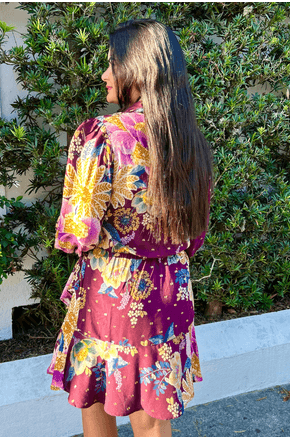 Vestido Curto Jardim Delicado Farm