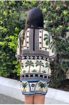 Vestido tshirt jardim tropical Farm
