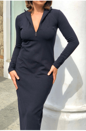 Vestido-gola-alta-preto-Animale