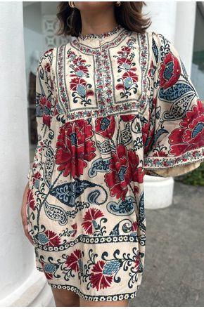 Vestido Curto Manga Francisca Farm