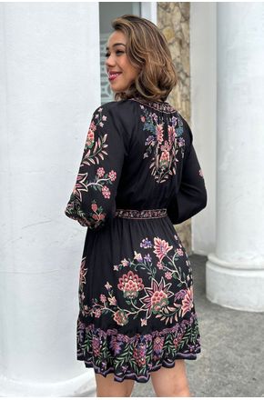 Vestido Curto Jardim Maravilhoso Farm