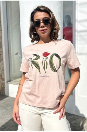 Tshirt Fit Rio Flor Rosa Nevoa Farm