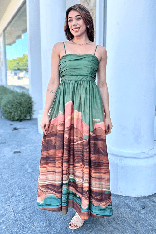 Vestido-midi-dunas-verde-Farm