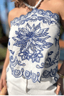 Blusa lenço bordado sonho do mar Farm