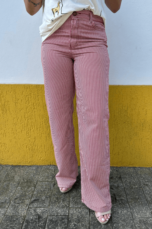 Calça sarja listra burburinho Farm