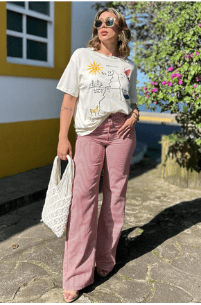 Calça sarja listra burburinho Farm