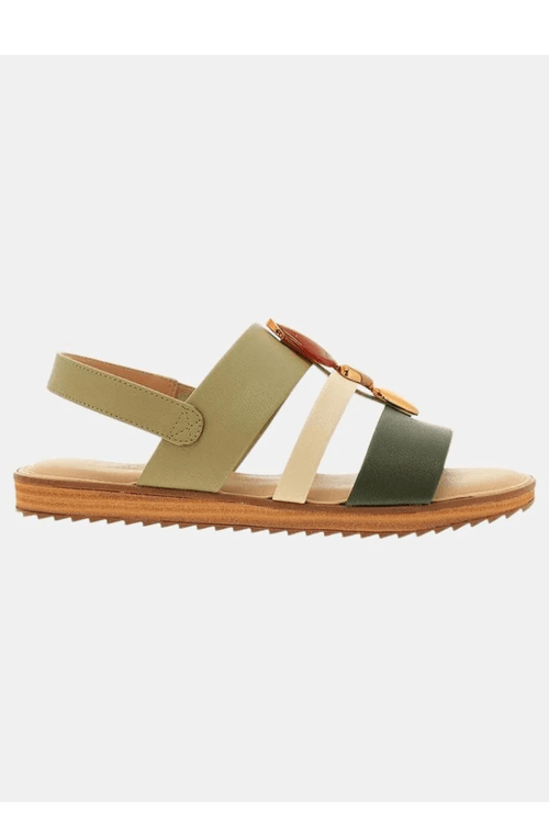 Sandália tiras verde Modare