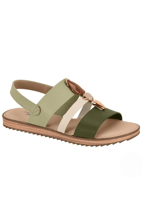 Sandália tiras verde Modare