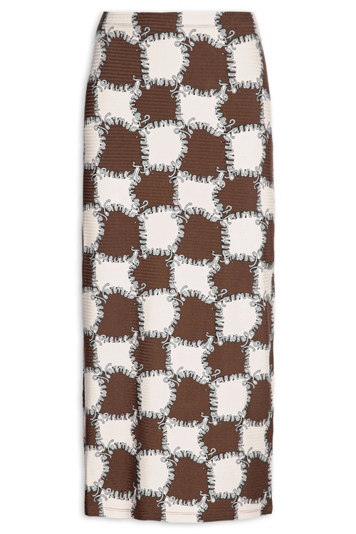 Saia-Midi-Reta-Ritmo-Carioca-Marrom---Farm-Rio