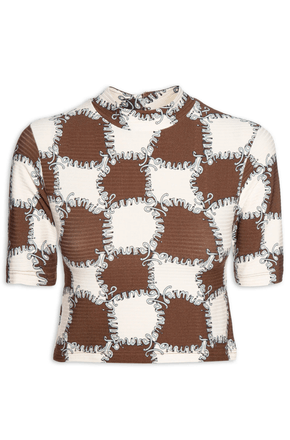 Blusa-Feminina-Cropped-Ritmo-Carioca-E-Marrom---Farm-Rio